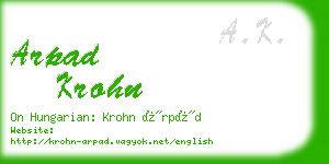 arpad krohn business card